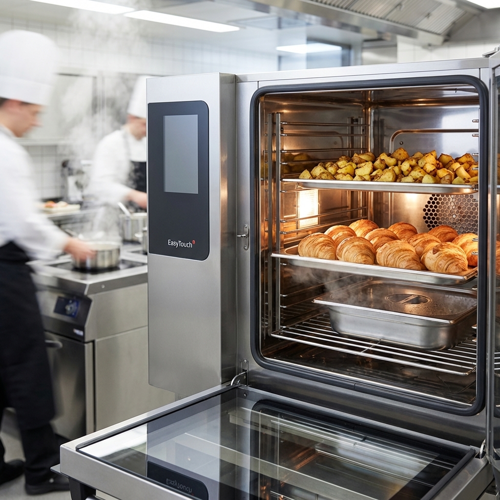 Experience the versatility of the Advanced Closed System+ (ACS+) as this combi oven simultaneously delivers perfectly crispy and delicately baked dishes.
