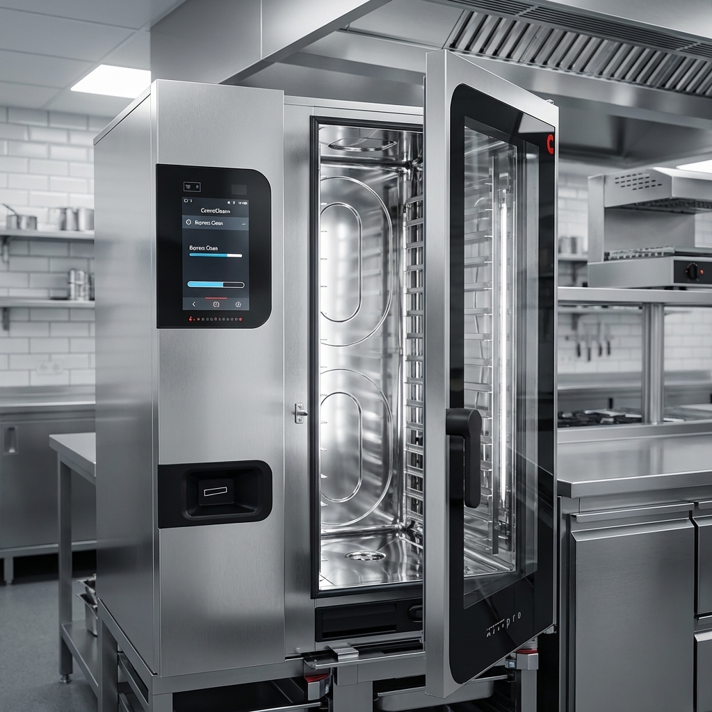 Experience effortless hygiene as the Convotherm combi oven's ConvoClean+ Automatic Cleaning System keeps its interior sparkling clean.