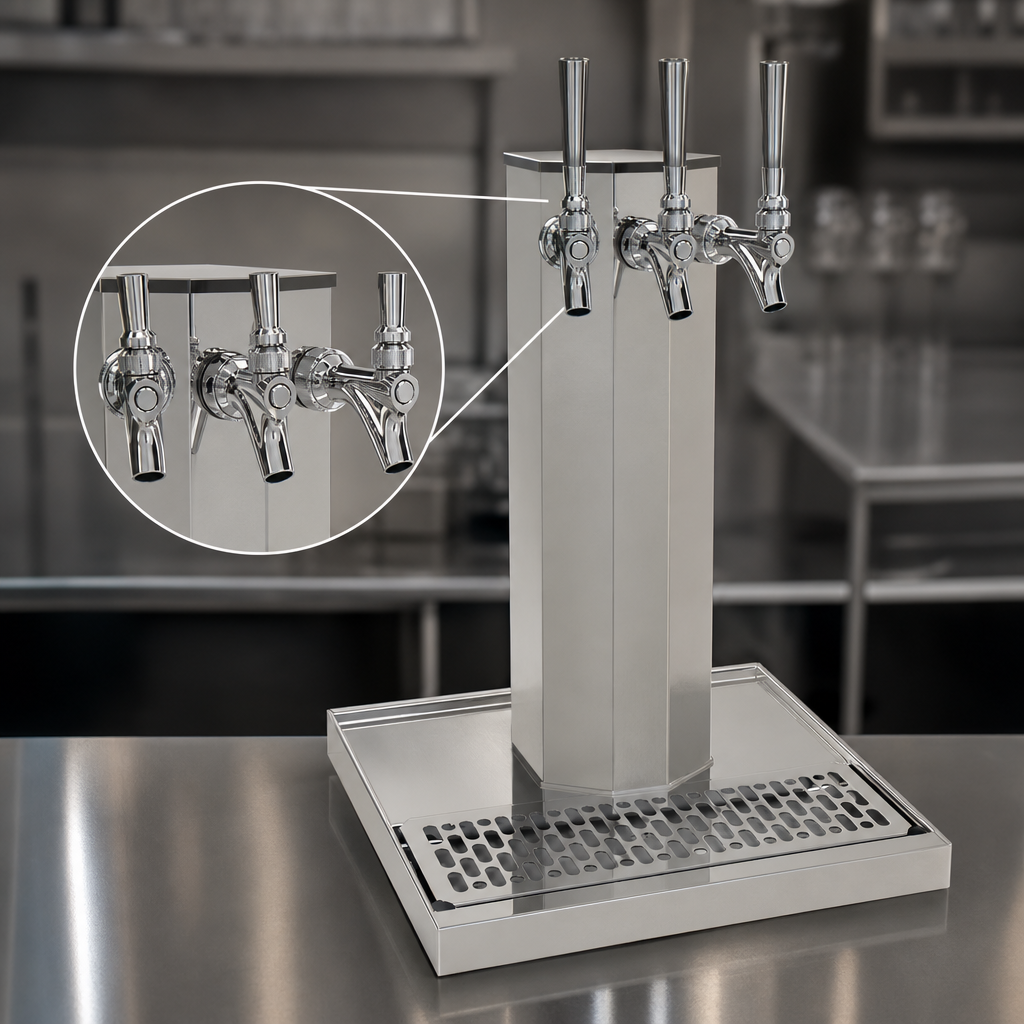 Three Stainless Steel Faucets