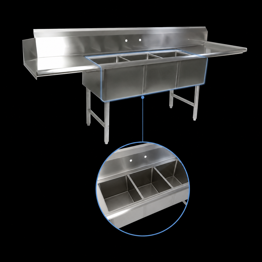 Three Compartment Sink Section