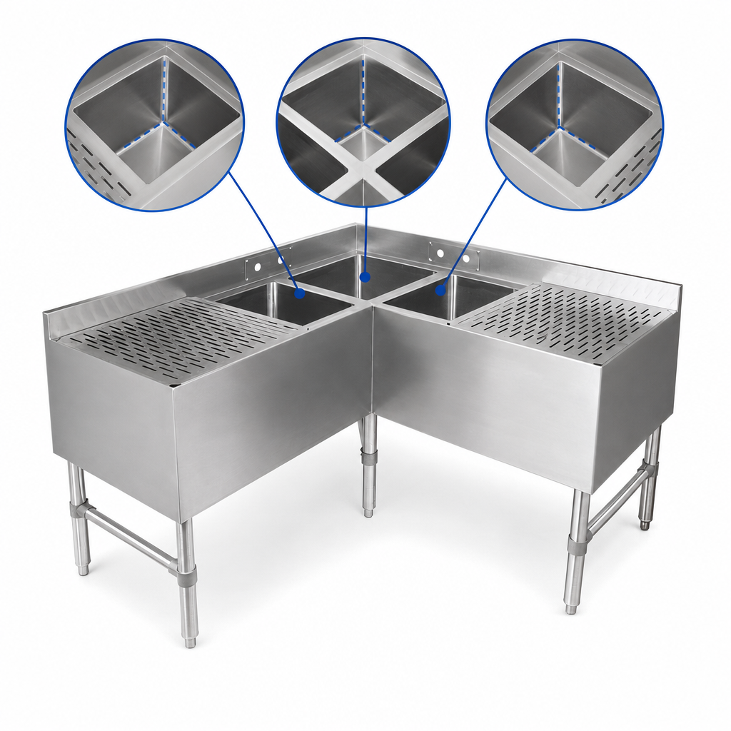 Three-Compartment Corner Design