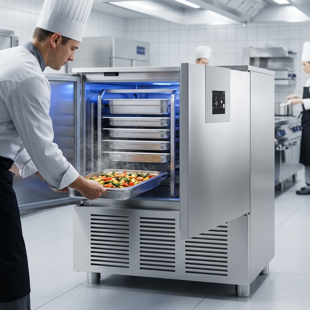 See how this powerful blast chiller rapidly cools multiple pans of hot food, ensuring peak freshness and extending shelf life.