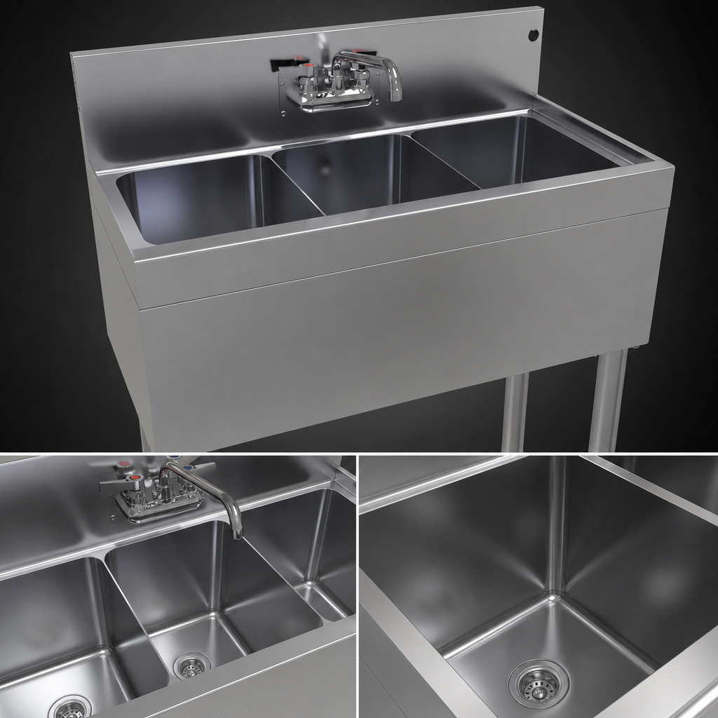 Three Deep Sink Bowls