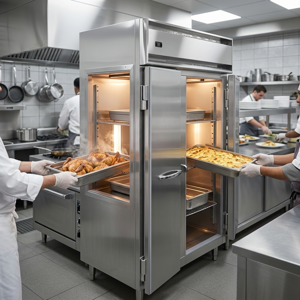 Maximize kitchen efficiency with the pass-thru design of this heated holding cabinet, allowing convenient access from both sides.