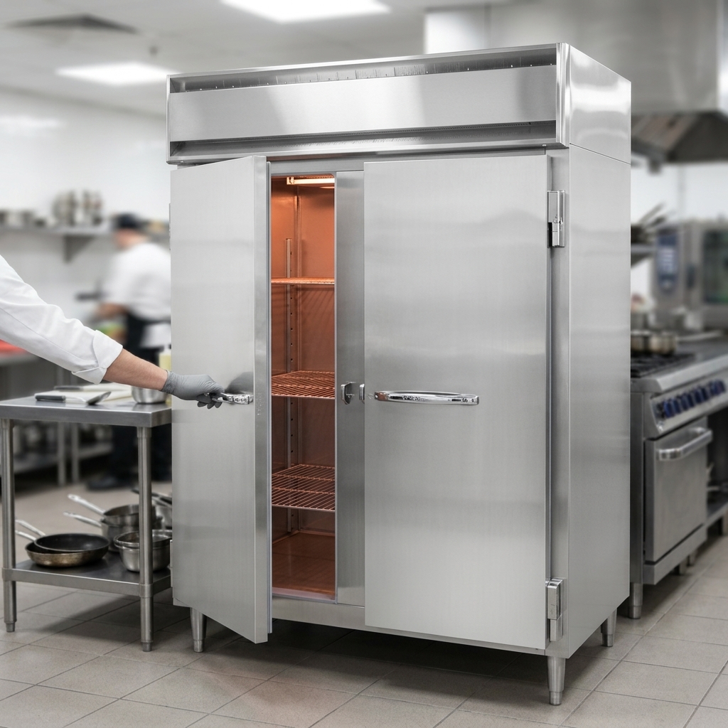 Experience the durability and convenience of the hinged solid doors, designed for secure sealing and effortless access to your heated contents.