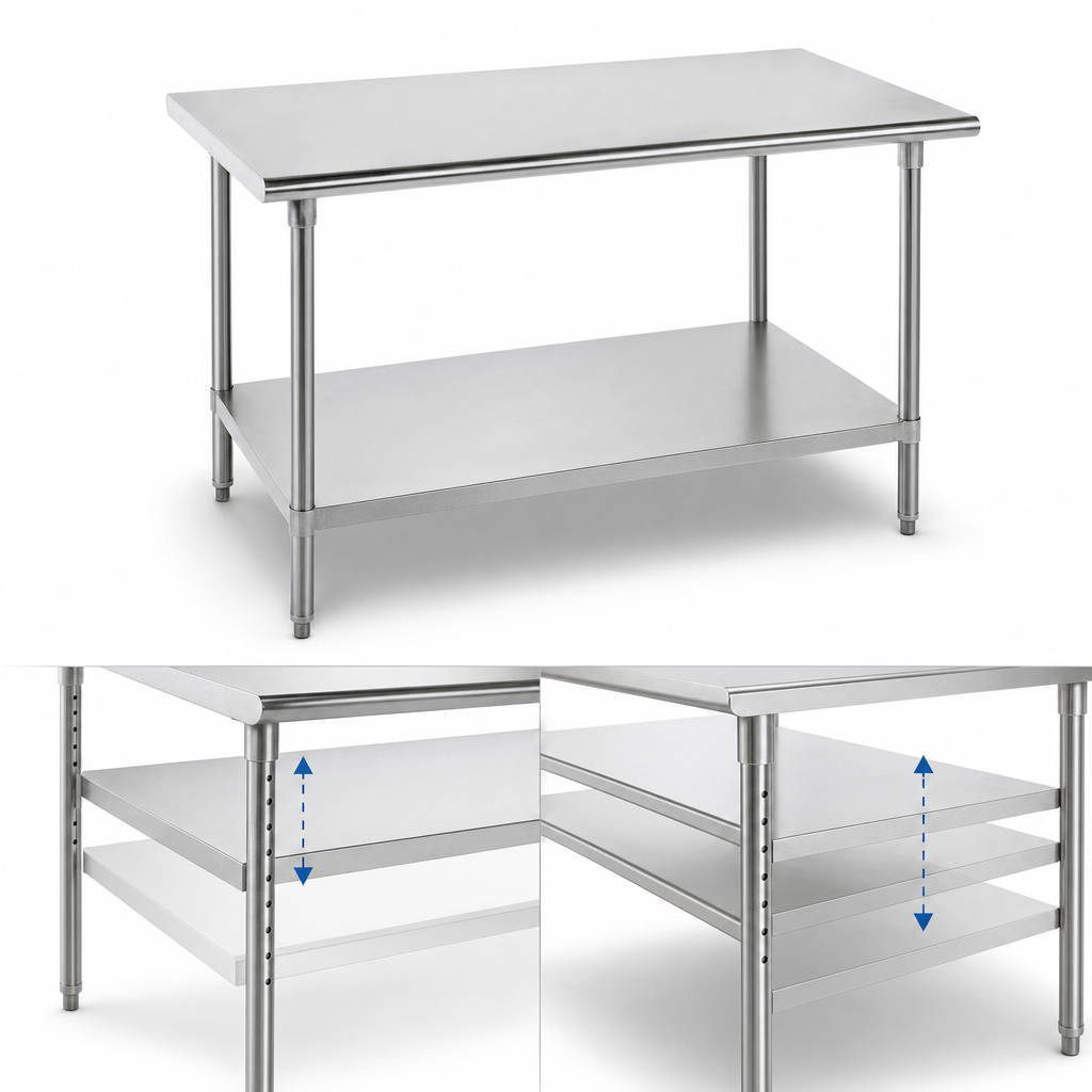 Adjustable 18 Gauge Stainless Steel Undershelf