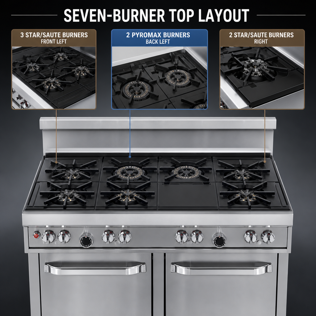 Seven-Burner Top Layout