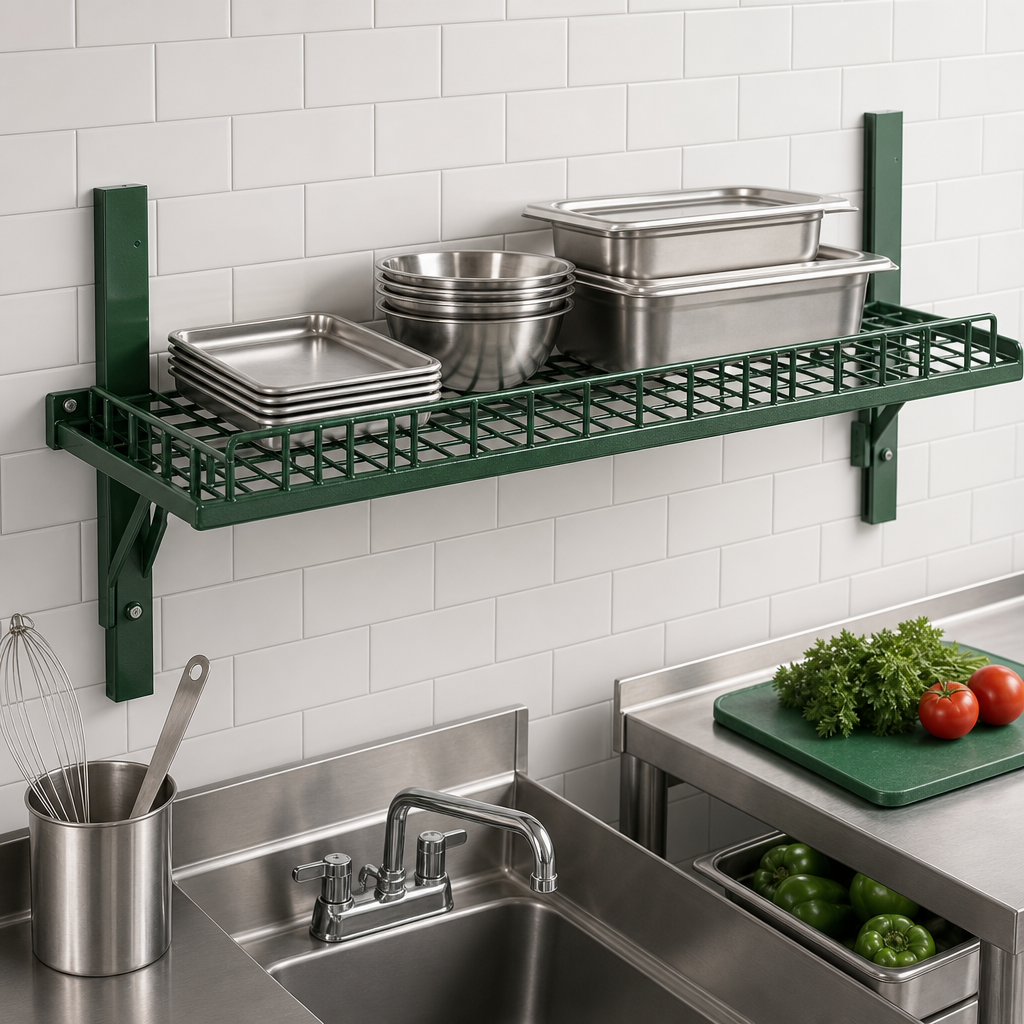 Wall-Mounted Grid Shelf