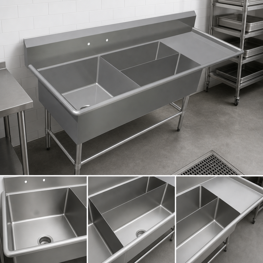 Three-Compartment Platter Sink