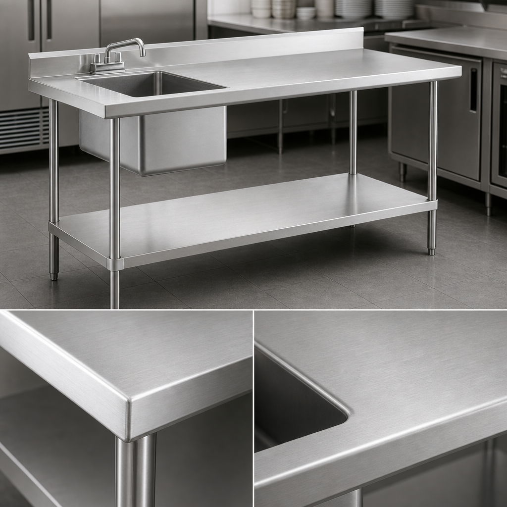 16-Gauge 304 Stainless Steel Top