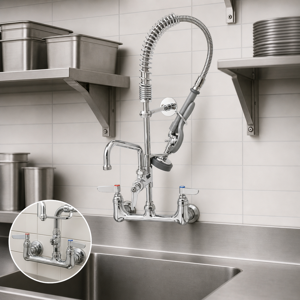 8-Inch Wall Mount Base Faucet