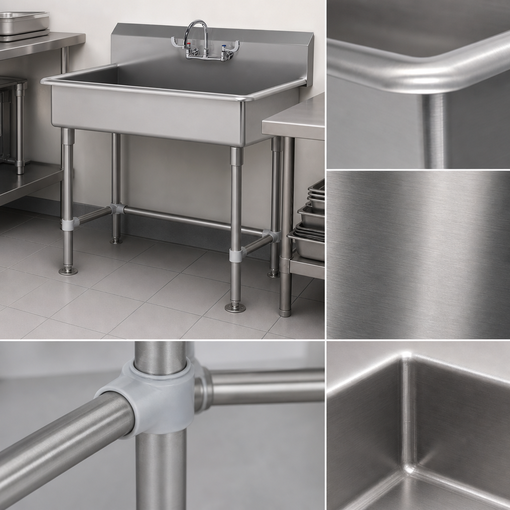 14-Gauge 304 Stainless Steel Construction