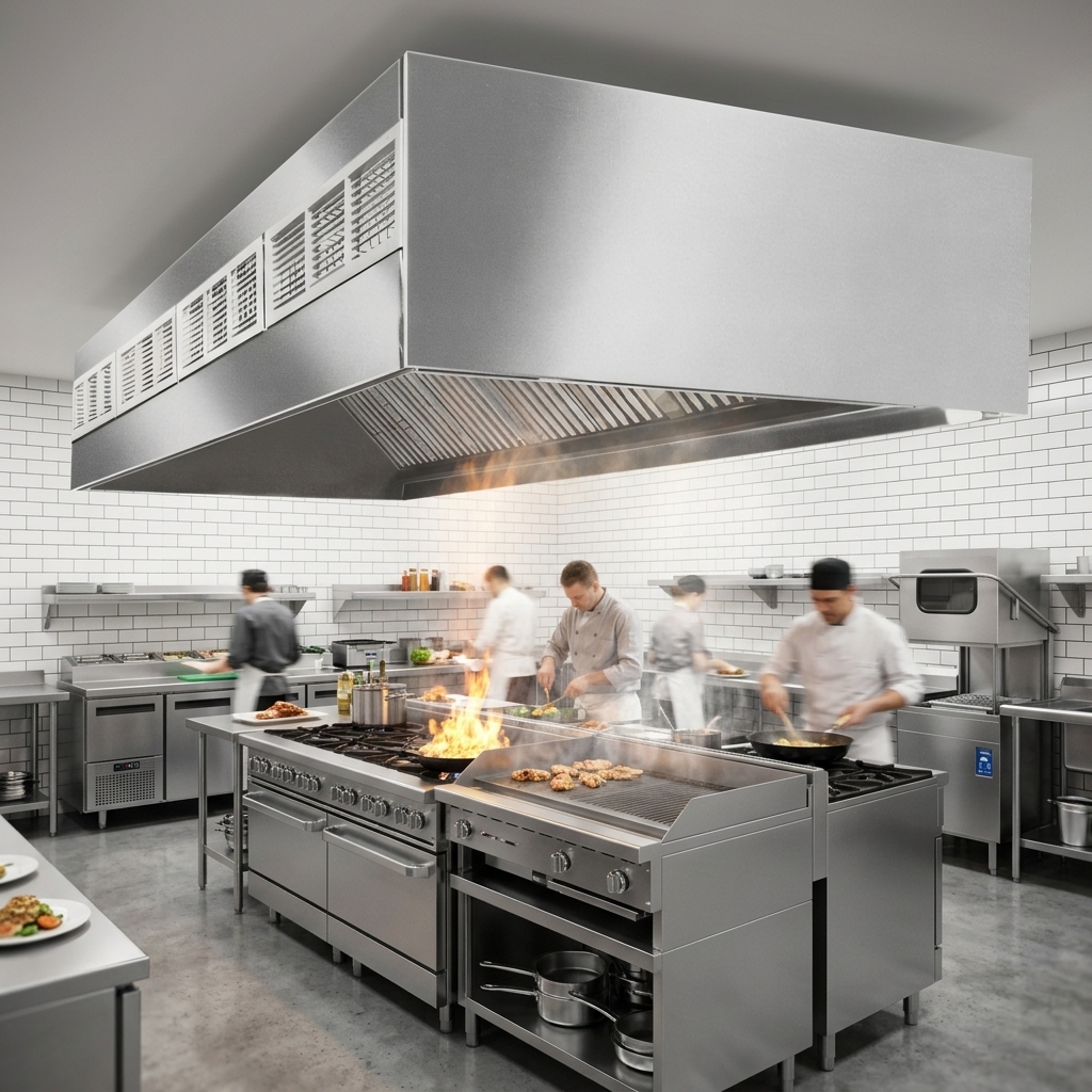 Experience the exceptional durability and corrosion resistance of this exhaust hood, crafted with heavy gauge type 430 stainless steel.