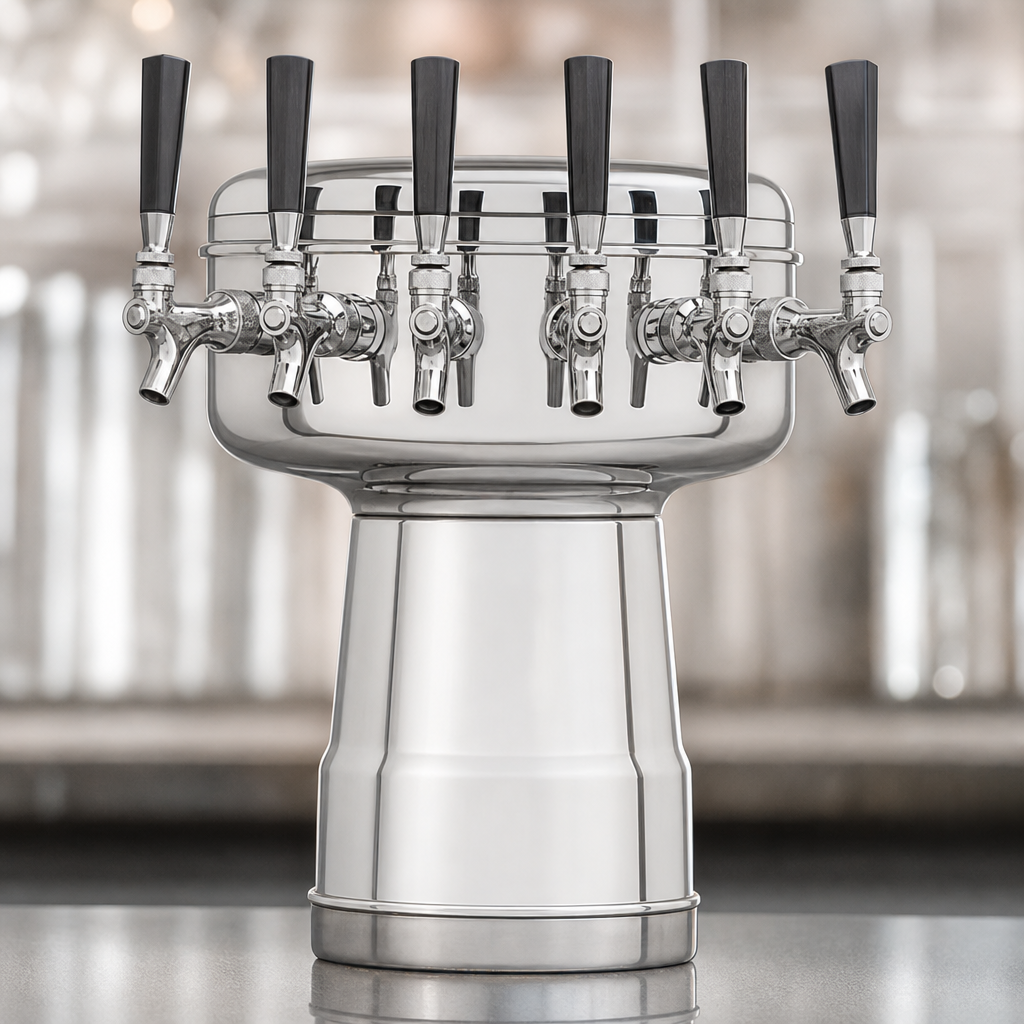 Six Stainless Steel Faucets
