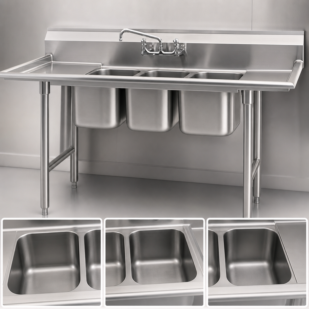 Three Deep Sink Bowls