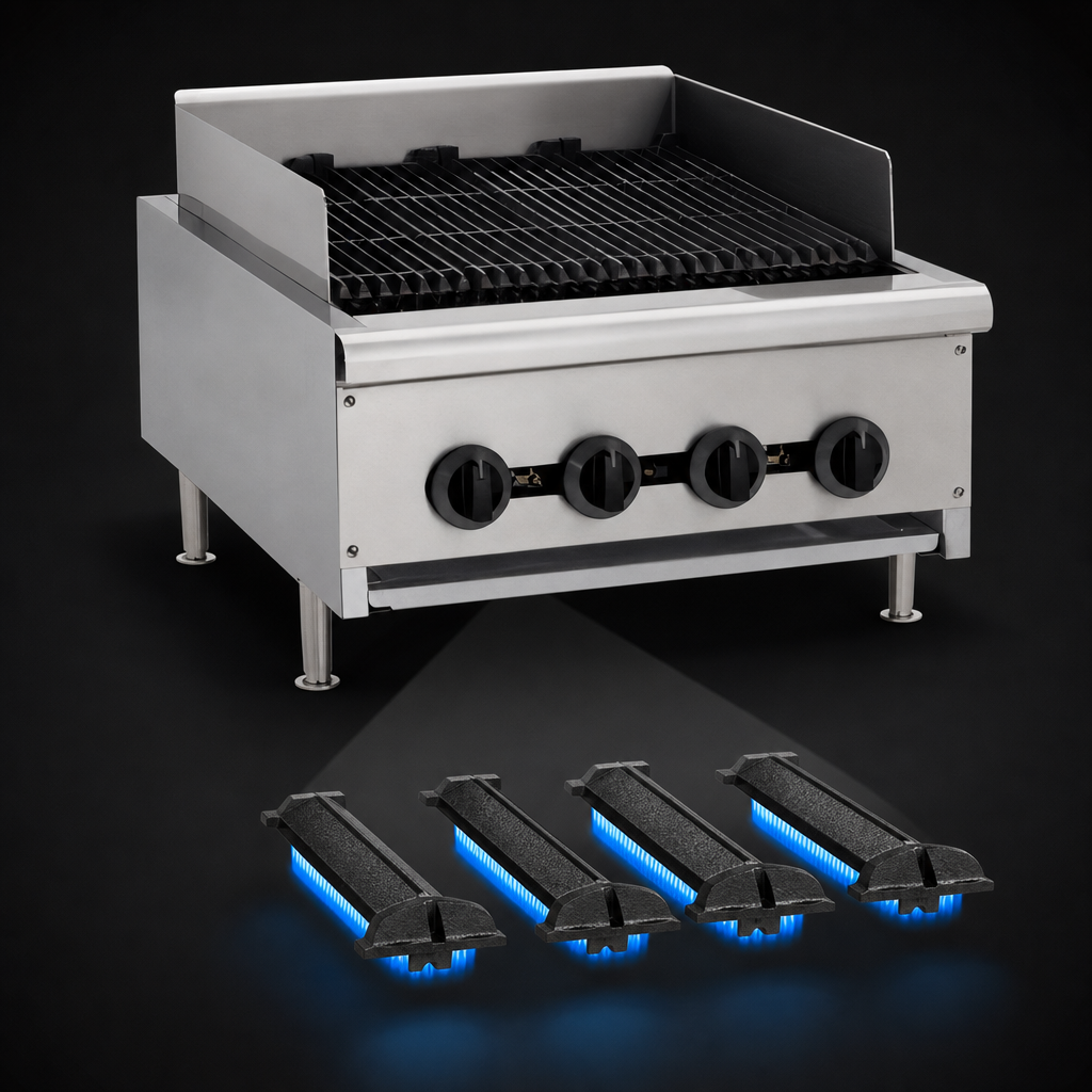 Four Cast Iron Radiant Burners