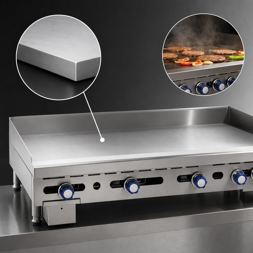1-Inch Polished Steel Griddle Plate