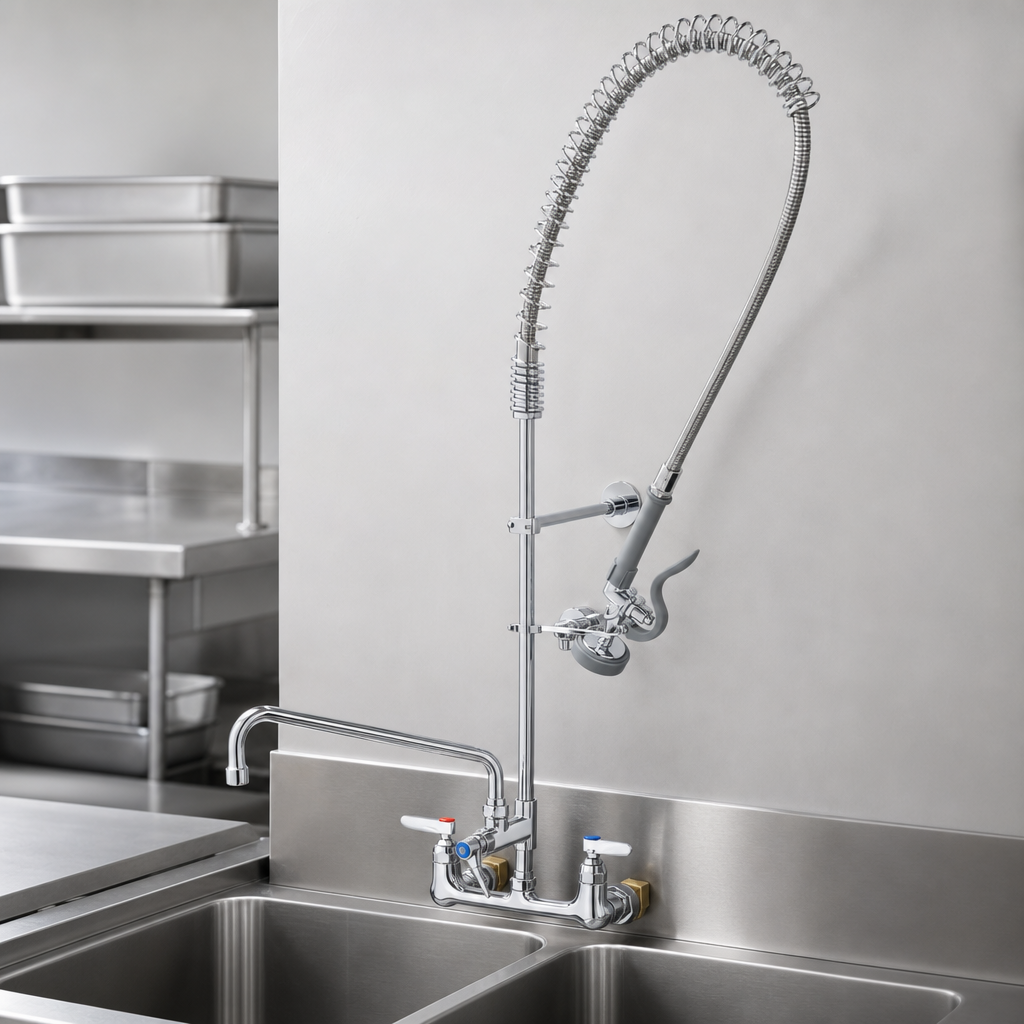 8-Inch Wall Mount Mixing Faucet