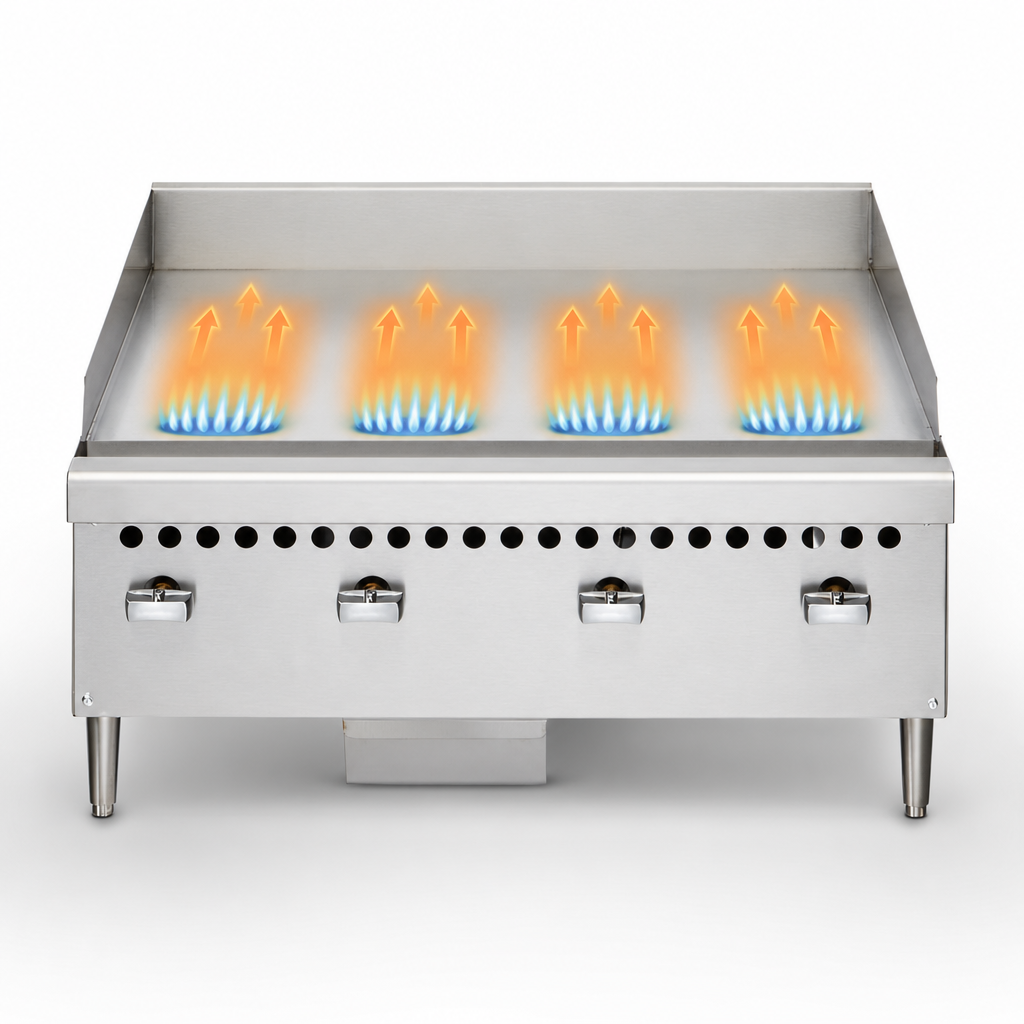 Four 25,000 BTU Burners