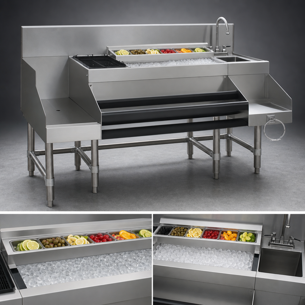 Integrated Ice Bin/Condiment Dispenser