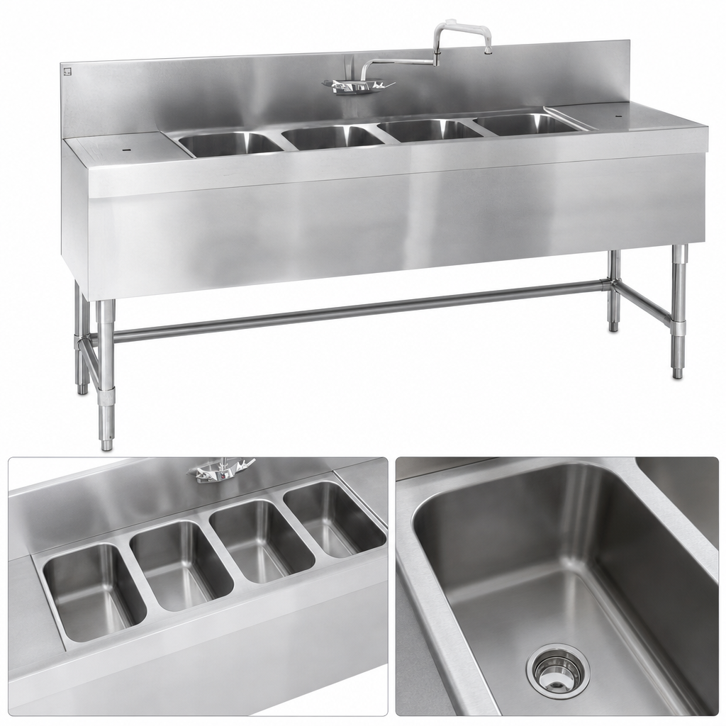 Four Drawn Sink Compartments