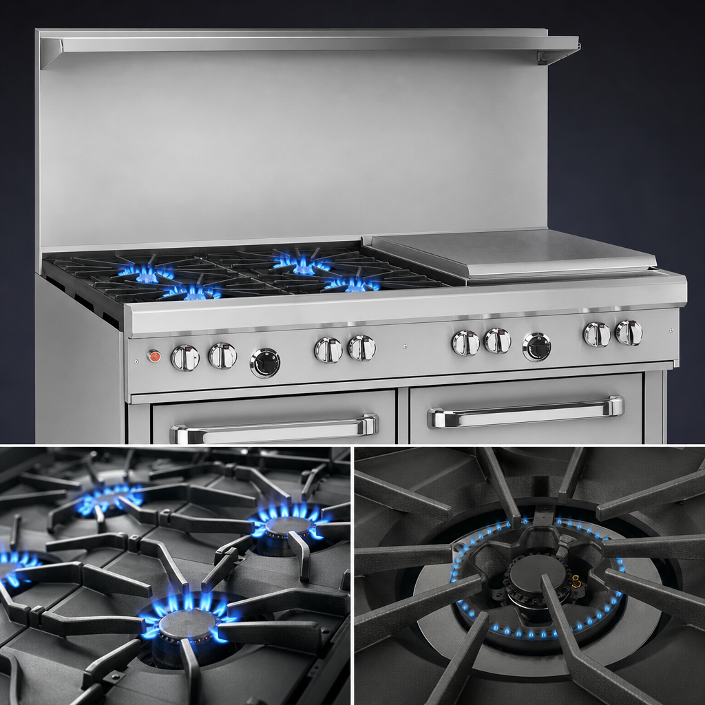 Four Non-Clog Burners