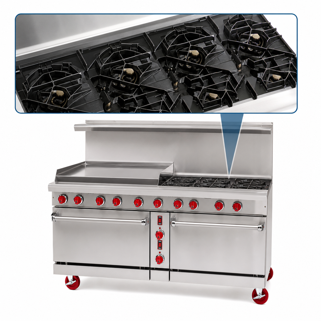 Six Open Burners