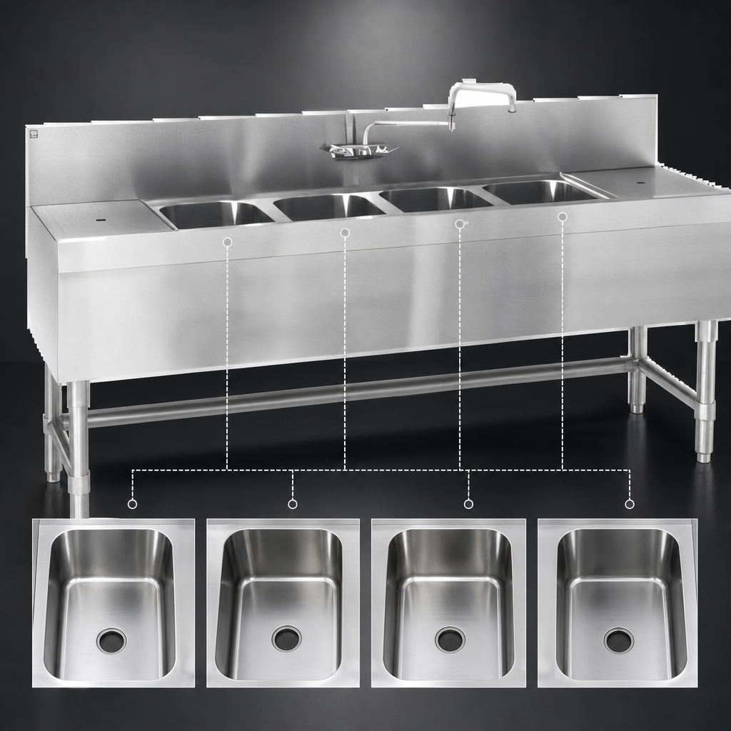 Four-Compartment Sink Layout
