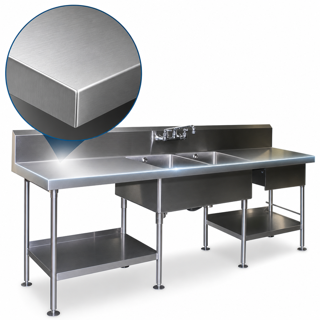 Heavy-Duty 14 Gauge 304 Stainless Steel Top