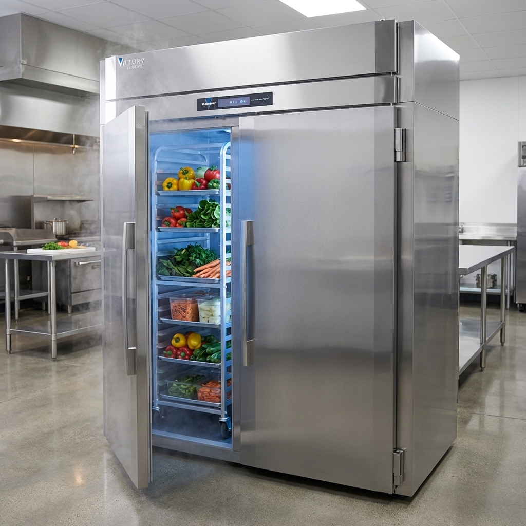 Experience superior food quality and consistent storage with the freezer's advanced V-Core™ Cooling Technology, ensuring quicker cooldowns and optimal preservation.