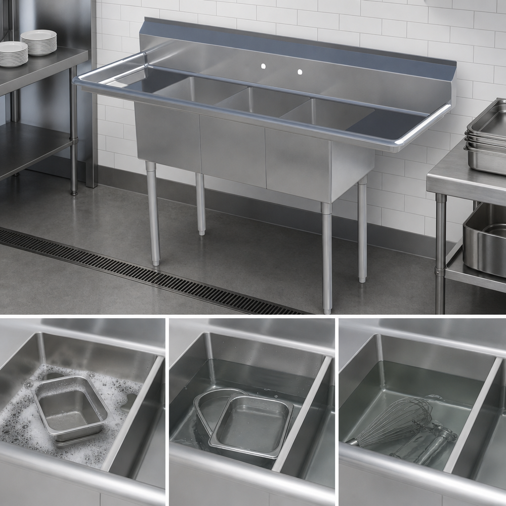 Three-Compartment Basin