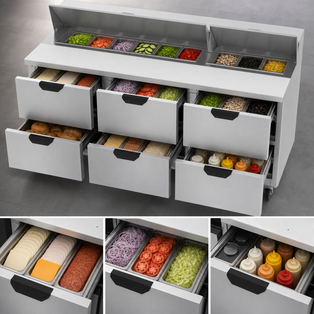 Six Pull-Out Drawers