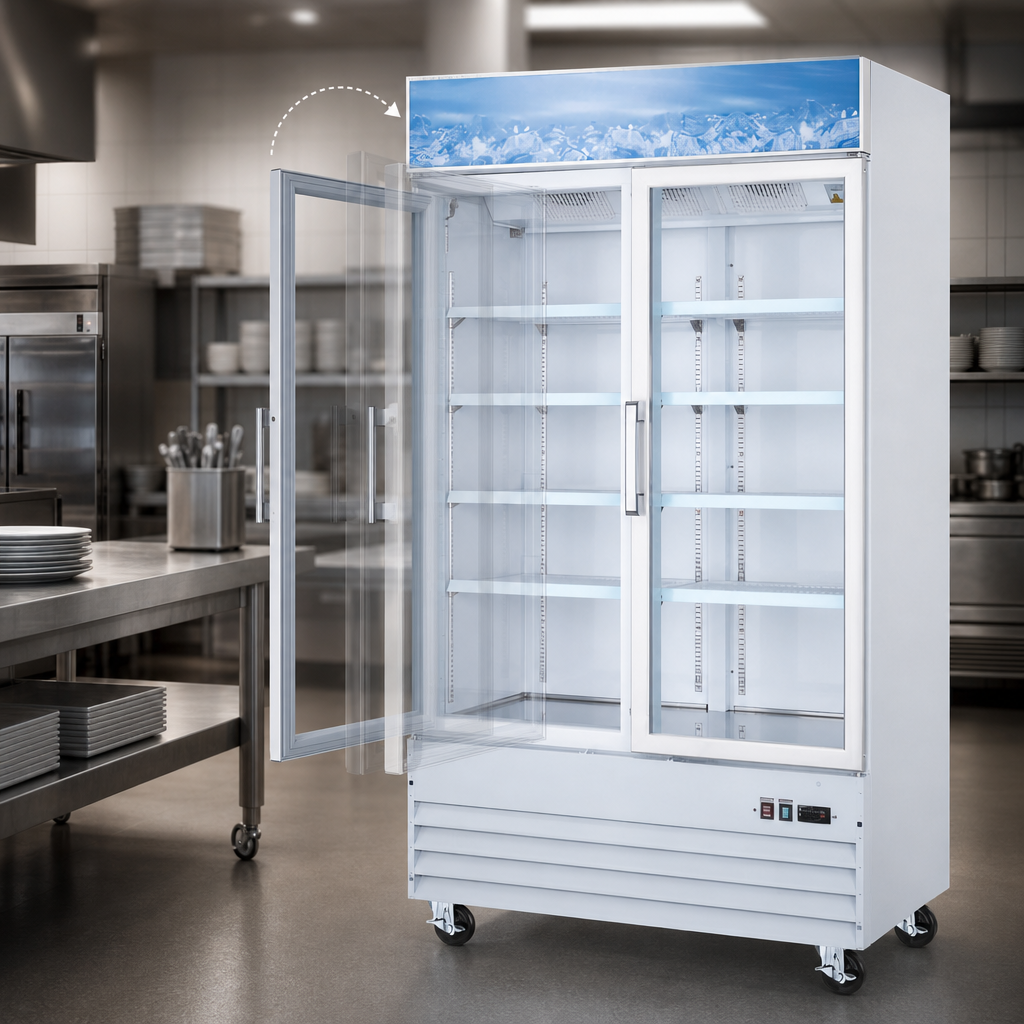 Self-Closing Hinged Glass Doors