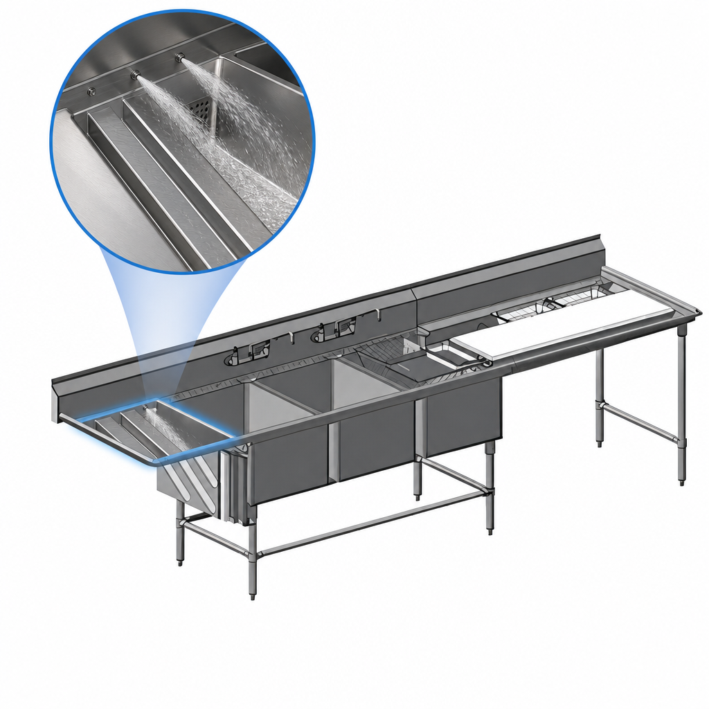 Patented Prep Area with Troughs