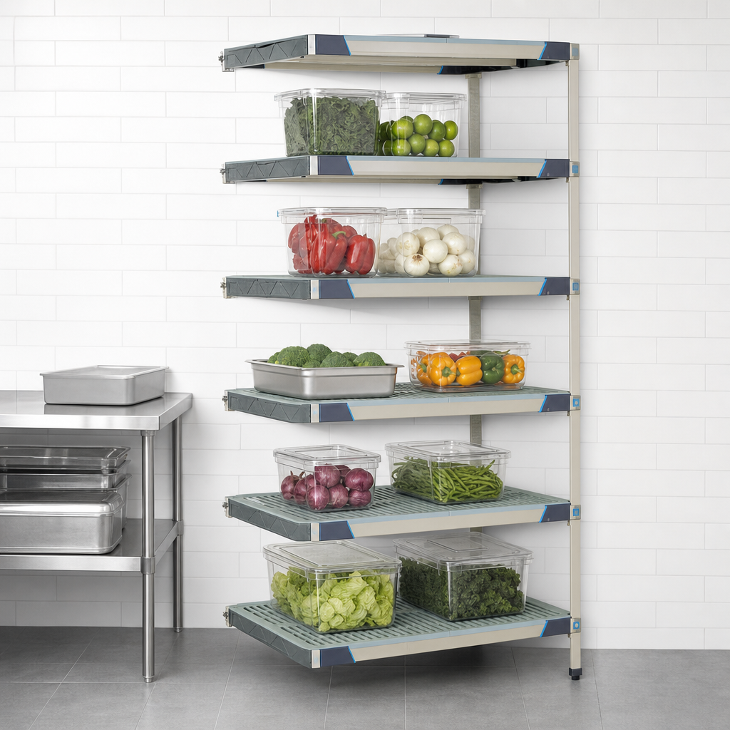 Five Open-Grid Shelves
