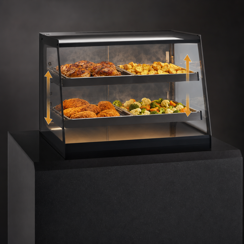 Two Adjustable Heated Shelves