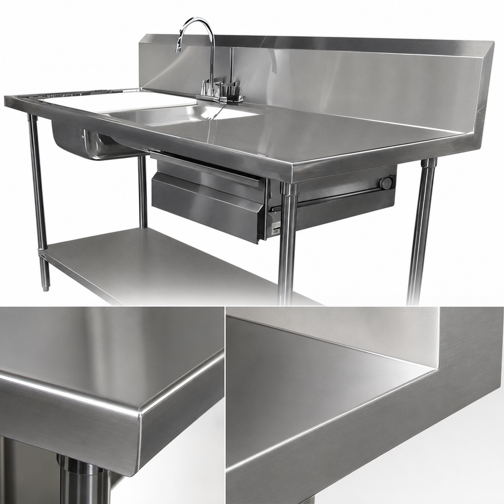 14-Gauge 304 Stainless Steel Worktop