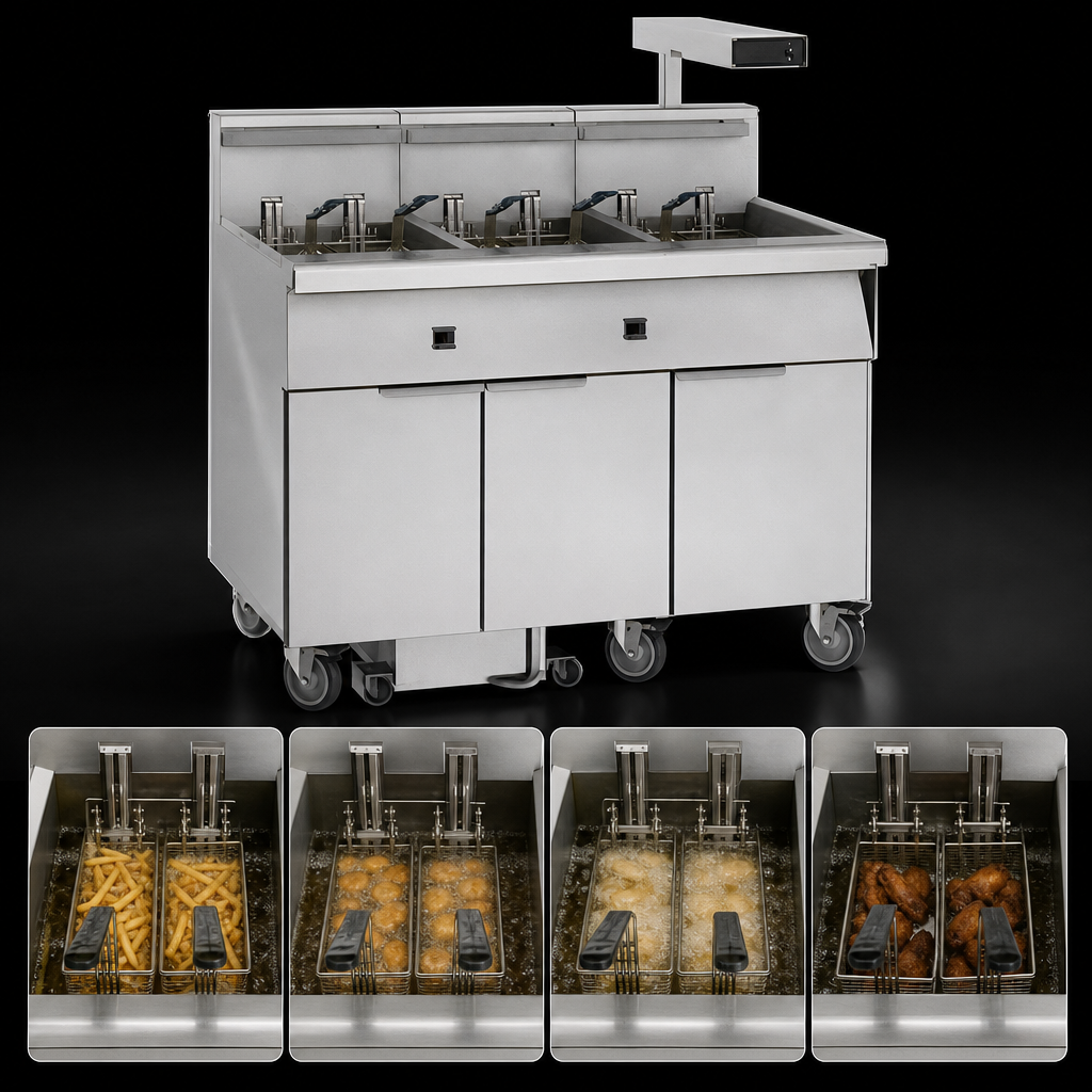 Four 50 lb Fry Tanks