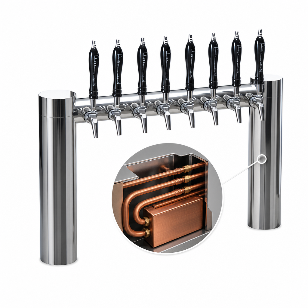 Copper Coolant Lines and Cold Block