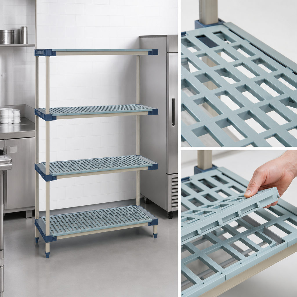 Open-Grid Polymer Shelves