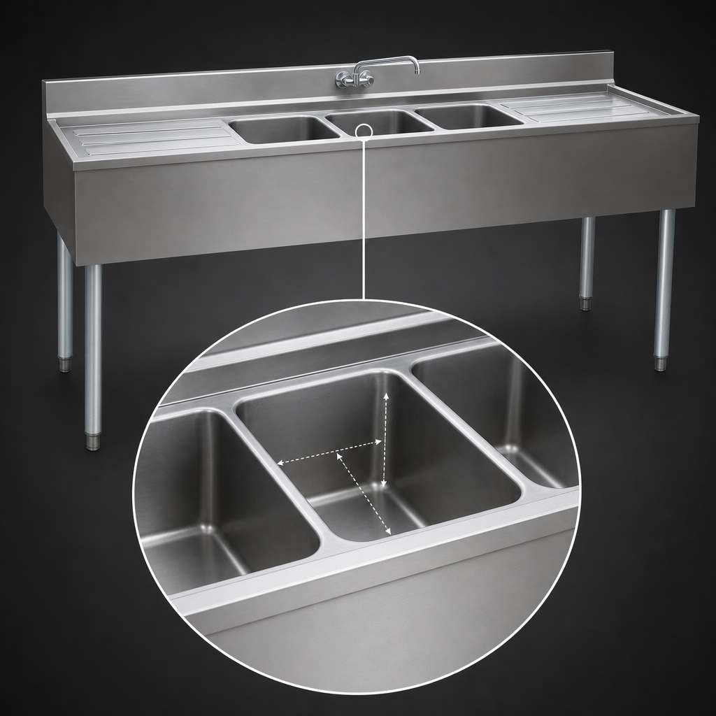 Three Seamless Deep-Drawn Compartments