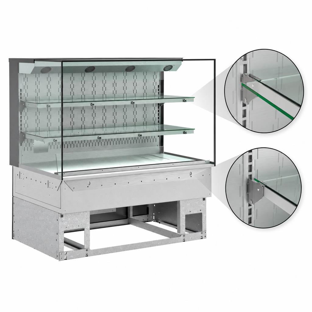 Two Adjustable Glass Shelves