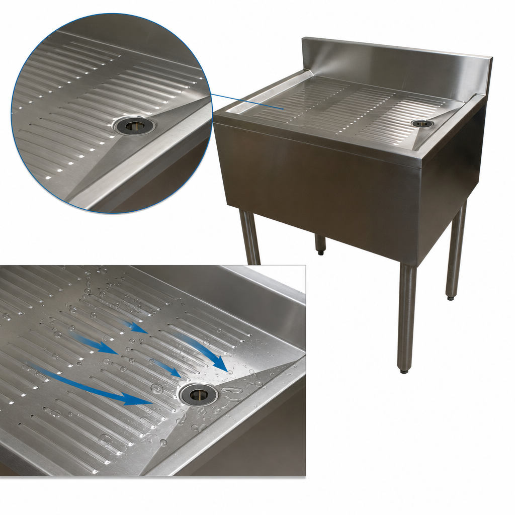 Stamped & Pitched Drainboard