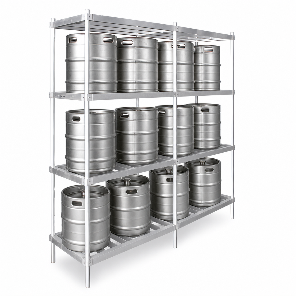 Three-Shelf Keg Storage
