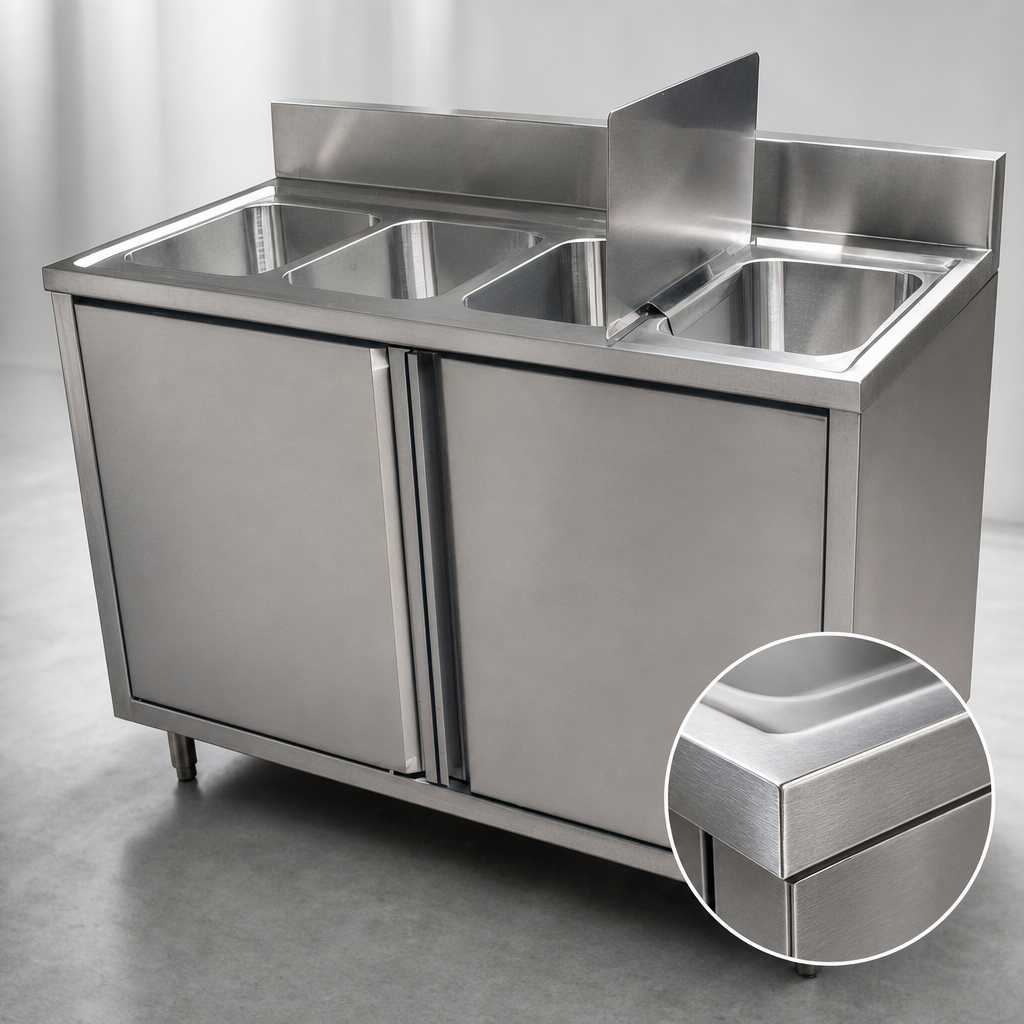 T-304 18-Gauge Stainless Steel Construction