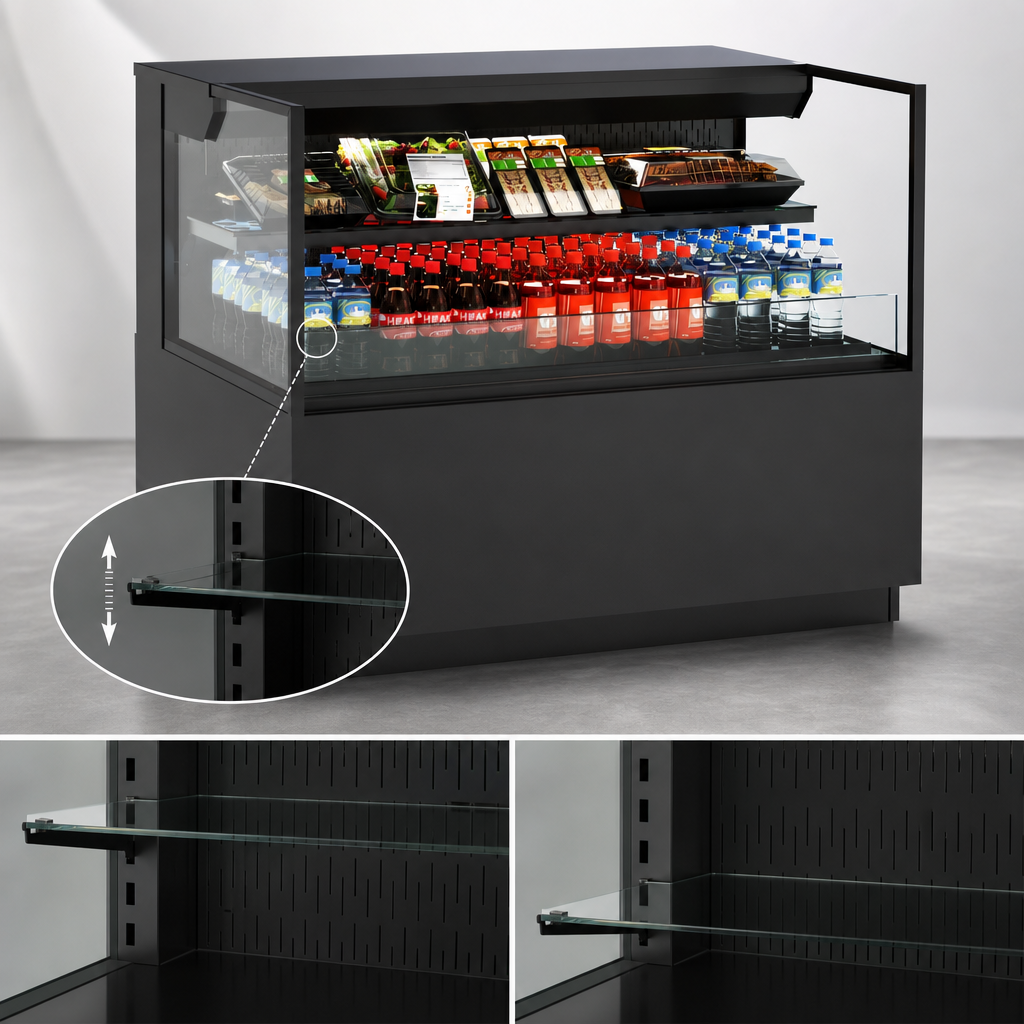 Adjustable Clear Glass Shelf
