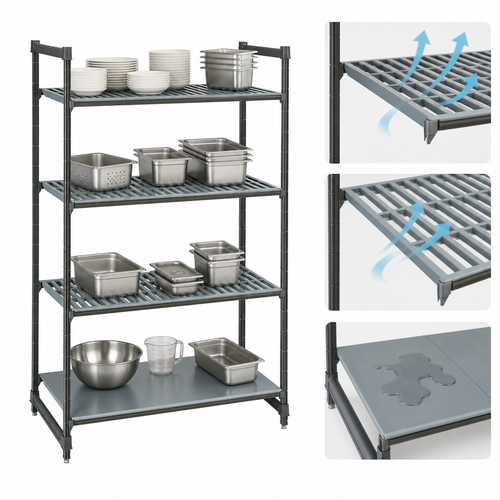 3 Vented + 1 Solid Shelf Plates