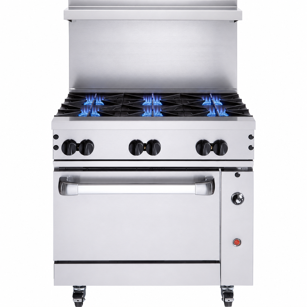 Six 30,000 BTU Open Burners