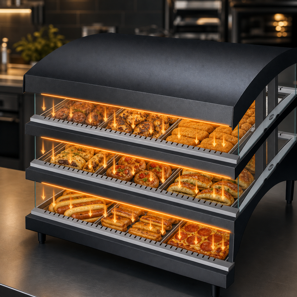 Triple Heated Glass Shelves