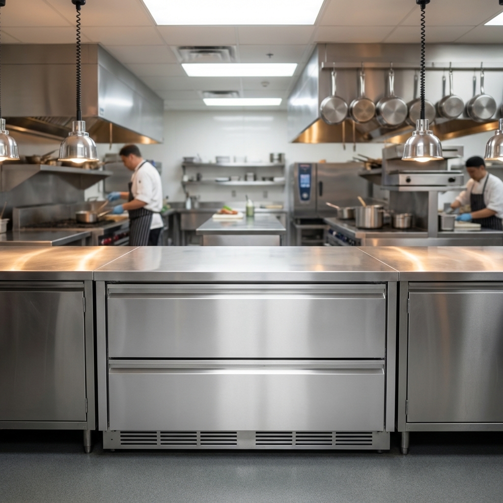Effortlessly integrate this 2-drawer freezer base into any kitchen layout thanks to its convenient self-contained refrigeration system.